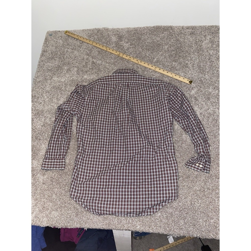 Polo Ralph Lauren Shirt Men Large Red Check Plaid Long Sleeve Blue Pony Logo - Picture 7 of 7